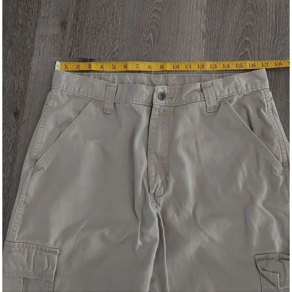 Wrangler Cargo Pants Men's 34x30 Workwear Pant Beige Straight leg baggy